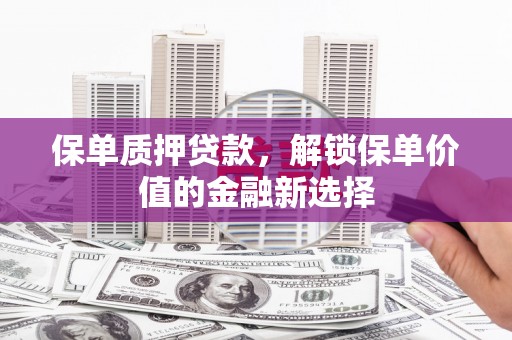 阳春保单质押贷款，解锁保单价值的金融新选择