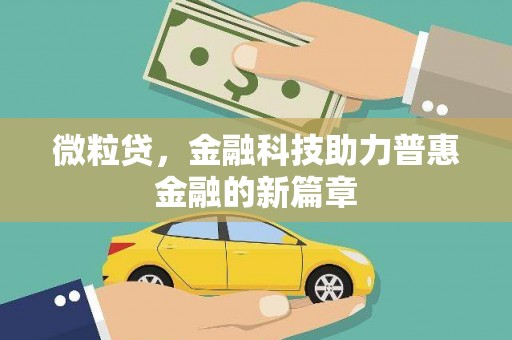 阳春微粒贷，金融科技助力普惠金融的新篇章