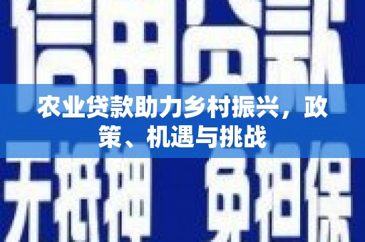 阳春农业贷款助力乡村振兴，政策、机遇与挑战