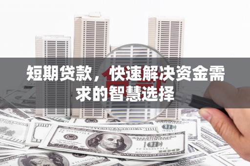 阳春短期贷款，快速解决资金需求的智慧选择