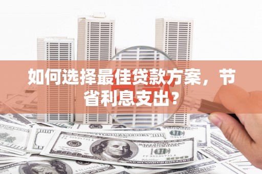 阳春如何选择最佳贷款方案，节省利息支出？