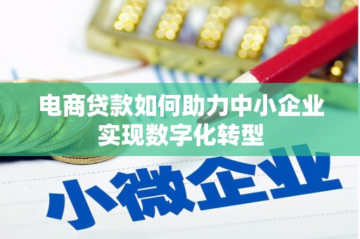 阳春电商贷款如何助力中小企业实现数字化转型