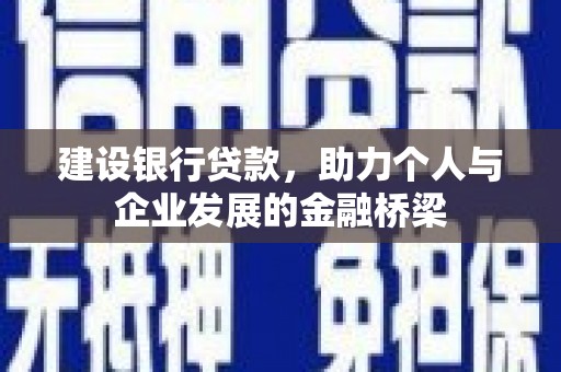 阳春建设银行贷款，助力个人与企业发展的金融桥梁