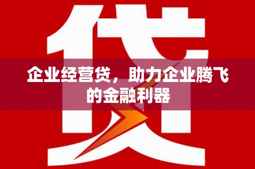 阳春企业经营贷，助力企业腾飞的金融利器