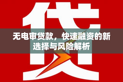 阳春无电审贷款，快速融资的新选择与风险解析