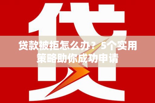 阳春贷款被拒怎么办？5个实用策略助你成功申请