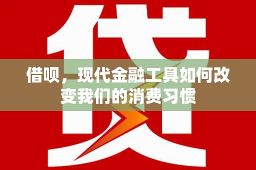 阳春借呗，现代金融工具如何改变我们的消费习惯