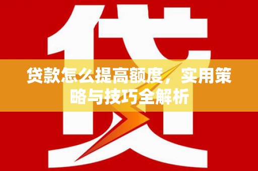 阳春贷款怎么提高额度，实用策略与技巧全解析