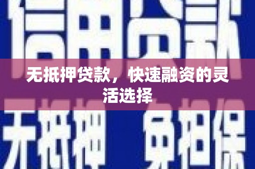 阳春无抵押贷款，快速融资的灵活选择