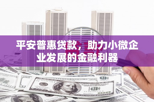 阳春平安普惠贷款，助力小微企业发展的金融利器