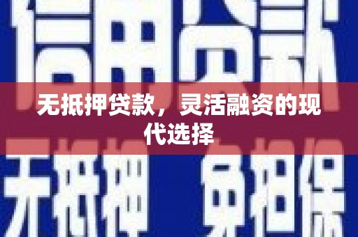阳春无抵押贷款，灵活融资的现代选择