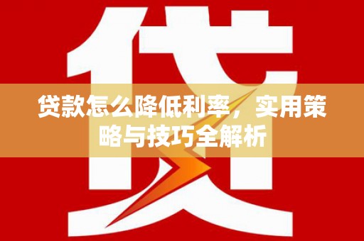 阳春贷款怎么降低利率，实用策略与技巧全解析