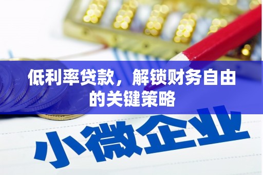 阳春低利率贷款，解锁财务自由的关键策略