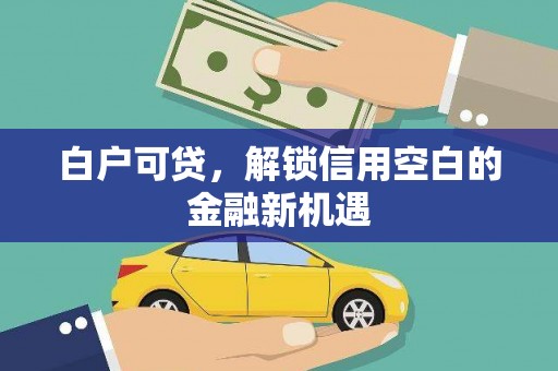 阳春白户可贷，解锁信用空白的金融新机遇