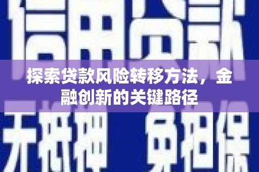 阳春探索贷款风险转移方法，金融创新的关键路径