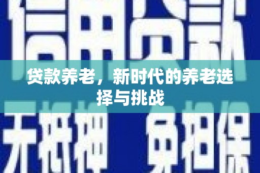 阳春贷款养老，新时代的养老选择与挑战