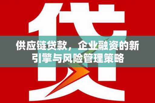 阳春供应链贷款，企业融资的新引擎与风险管理策略