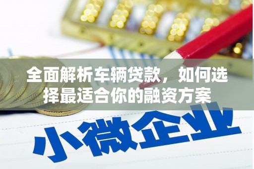 阳春全面解析车辆贷款，如何选择最适合你的融资方案