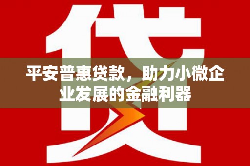 阳春平安普惠贷款，助力小微企业发展的金融利器