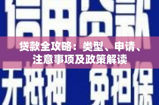 阳春贷款全攻略：类型、申请、注意事项及政策解读